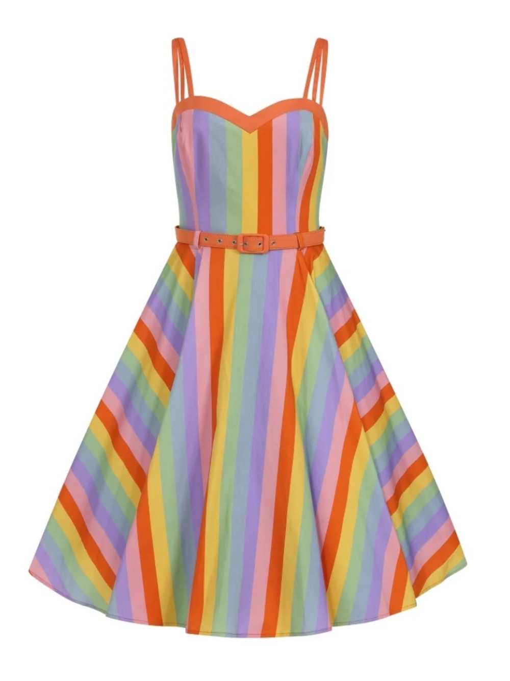Nova Vintage Style Rainbow Swing Dress by Collectif Plus Size 4X